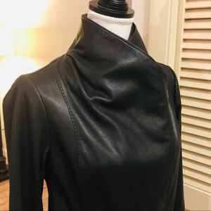 Vince scuba lamb leather jacket black size large L